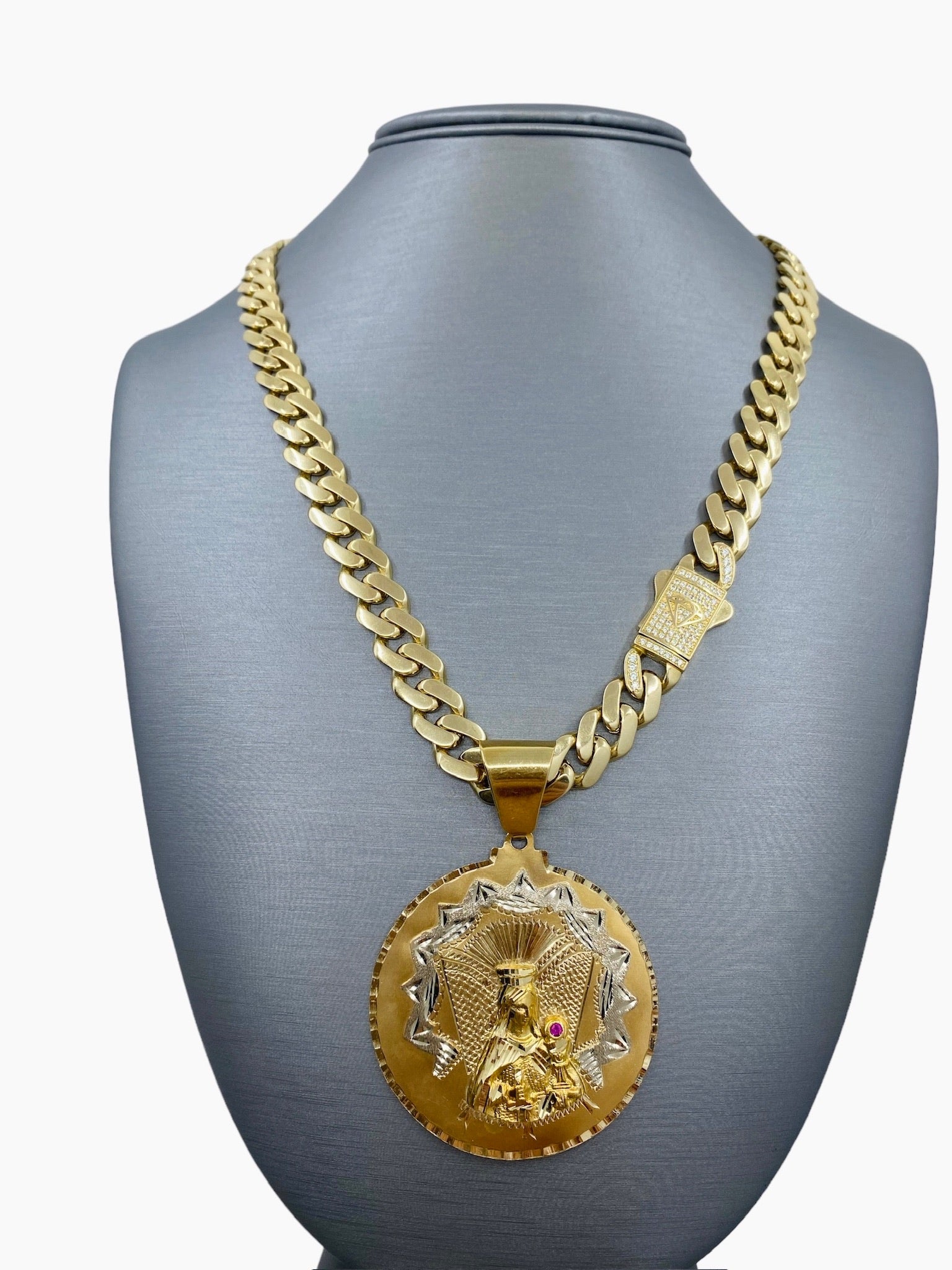 Cuban Chain Big Link Gold Necklace Kilo Miami Cuban Link Chain